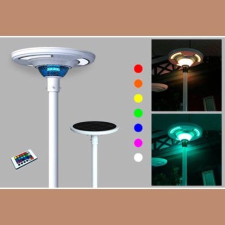 E E SYSTEMS GROUP eLEDing® Solar Motion Sensing UFO 20W 2000LM RGB Colorful LED Parking Path Post Light w/ Remote EE825W-RH18